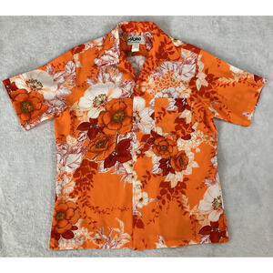 Mako Hawaii Vintage 70s Hawaiian Aloha Button Up Shirt SZ Medium? Floral Pattern